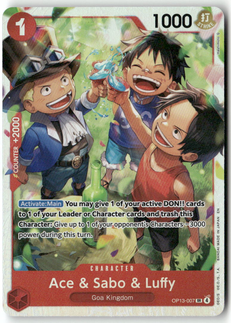 Ace & Sabo & Luffy SR Carrying On His Will OP13-007 NM