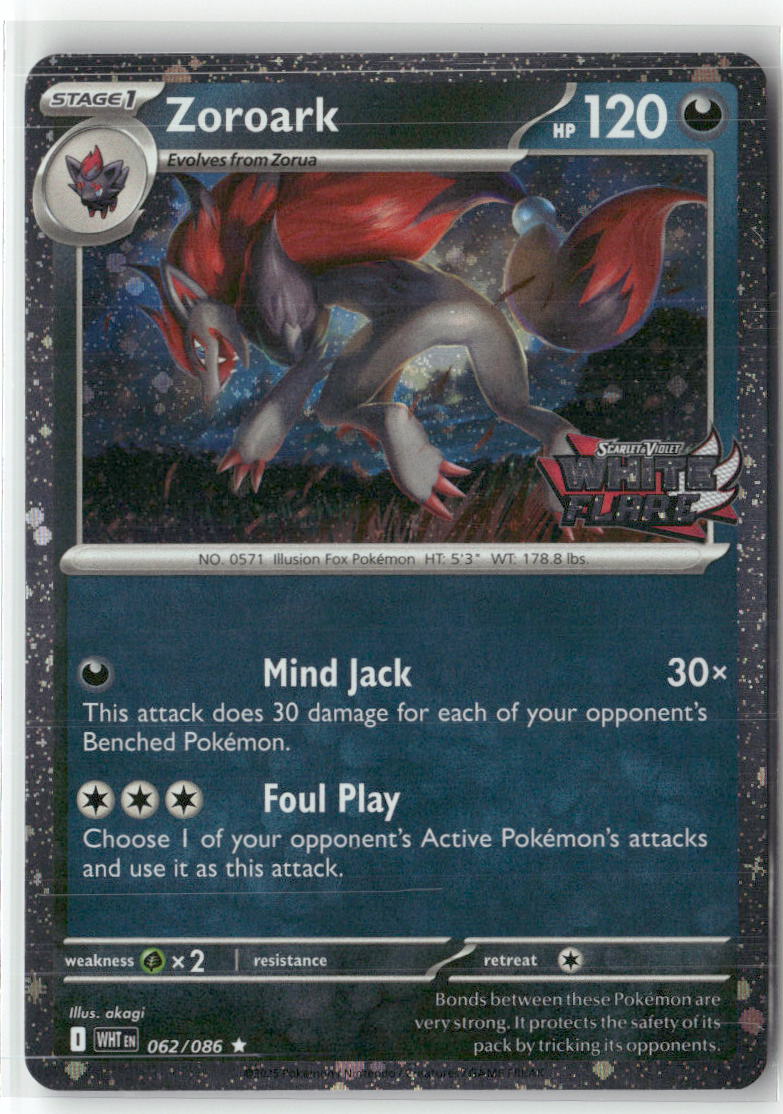 Zoroark (White Flare Stamped) Rare Miscellaneous Cards & Products 062/086 NM