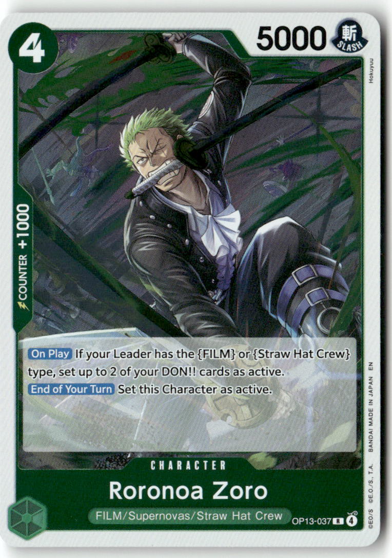 Roronoa Zoro R Carrying On His Will OP13-037 NM