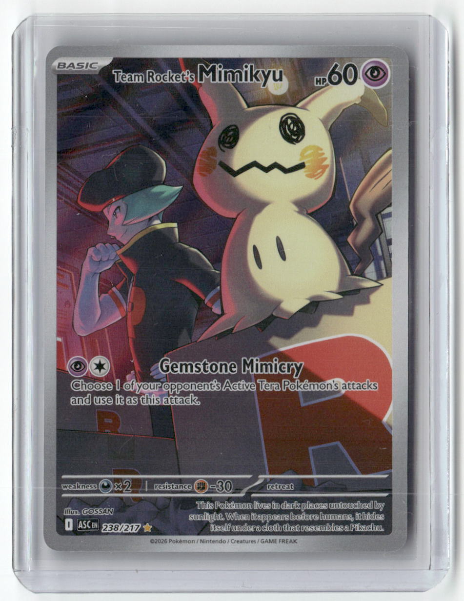 Team Rocket's Mimikyu Illustration Rare ME: Ascended Heroes 238/217 NM