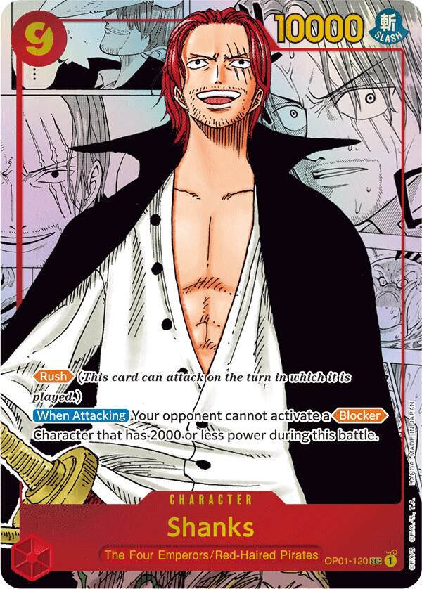Shanks (Parallel) (Manga) (Alternate Art) SEC Romance Dawn OP01-120 NM