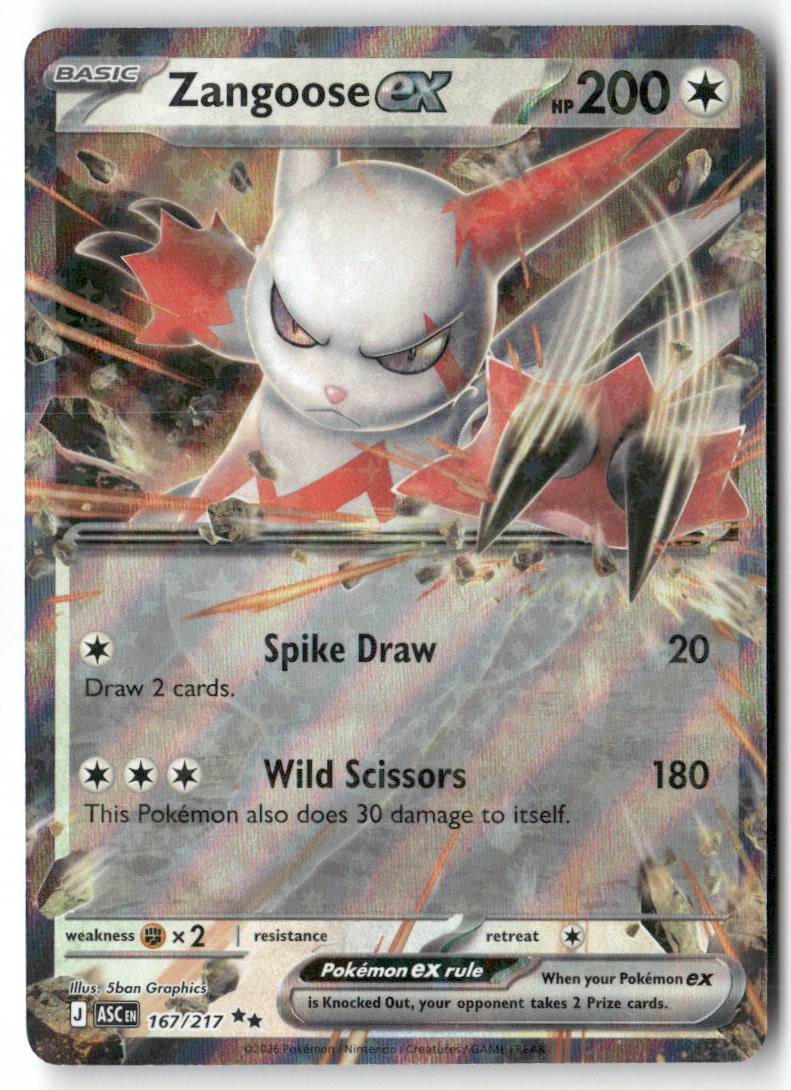 Zangoose ex Double Rare ME: Ascended Heroes 167/217 NM