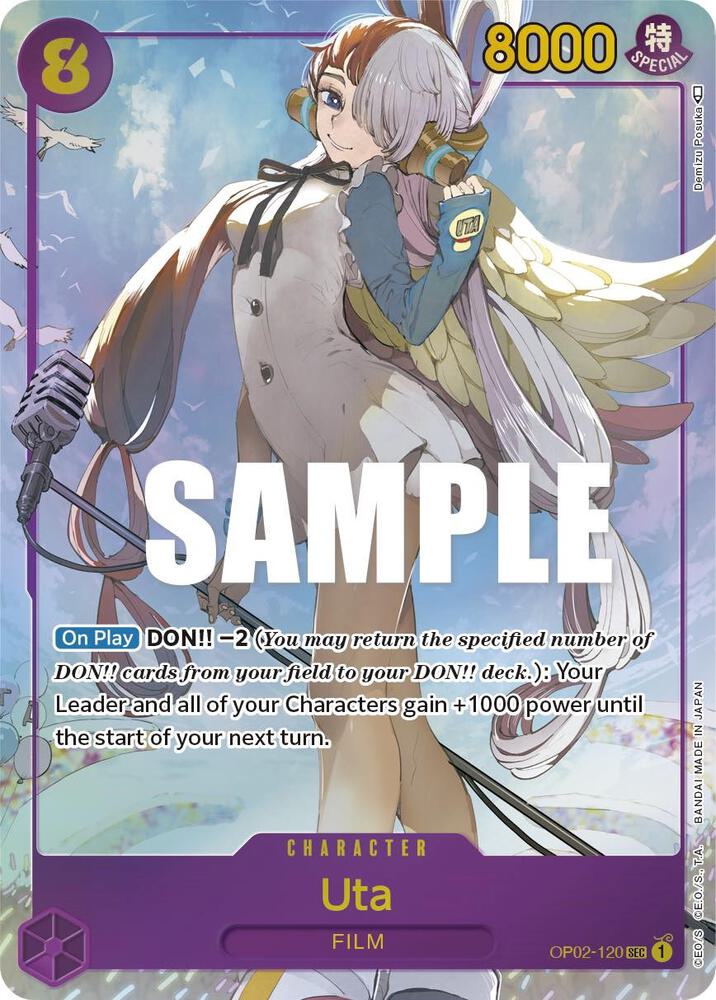 Uta (Alternate Art) SEC Paramount War OP02-120 NM