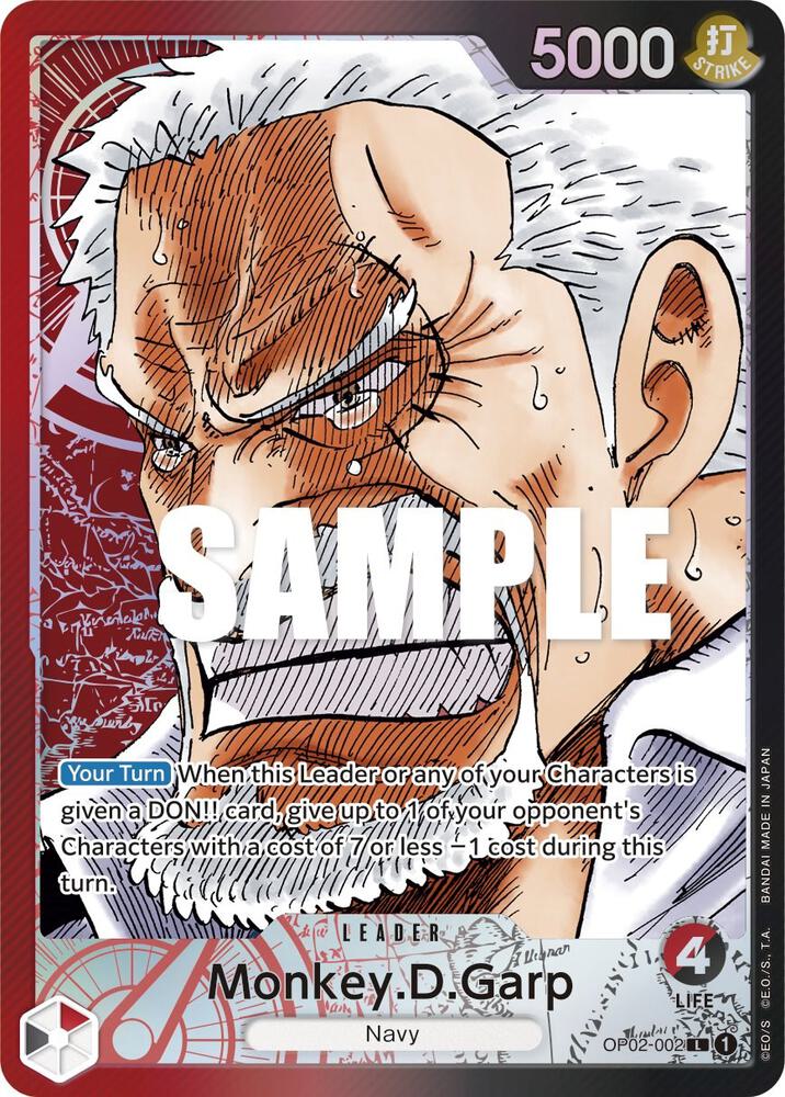 Monkey.D.Garp (002) (Alternate Art) L Paramount War OP02-002 NM