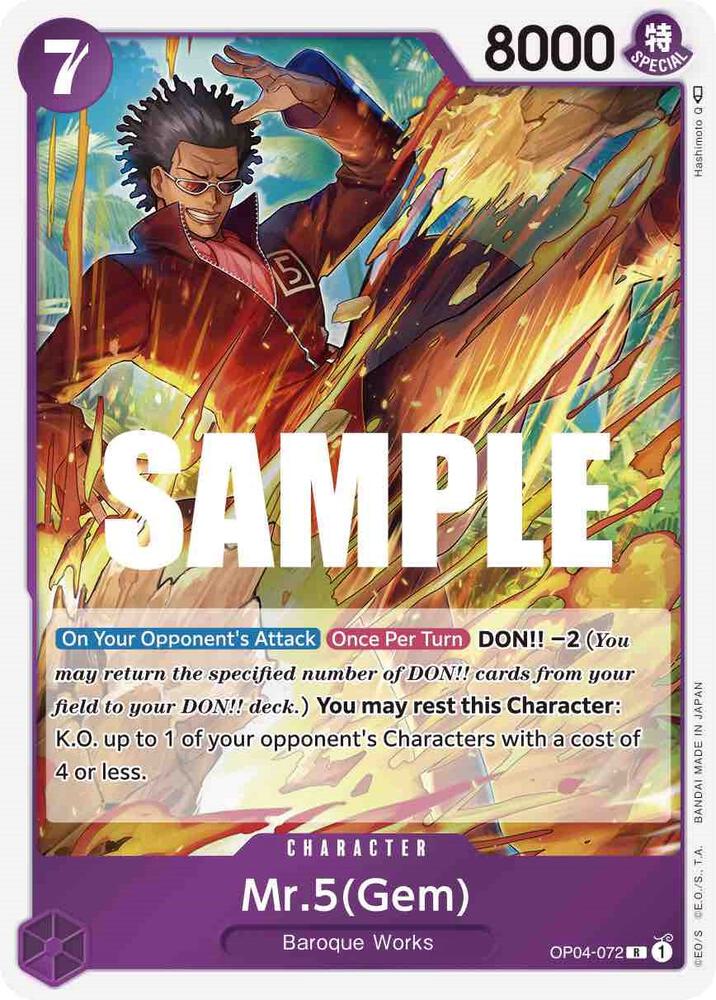 Mr.5 (Gem) R Kingdoms of Intrigue OP04-072 NM