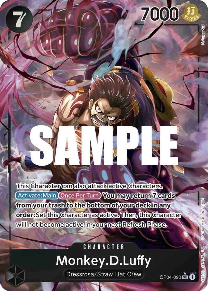 Monkey.D.Luffy (090) (Alternate Art) SR Kingdoms of Intrigue OP04-090 NM