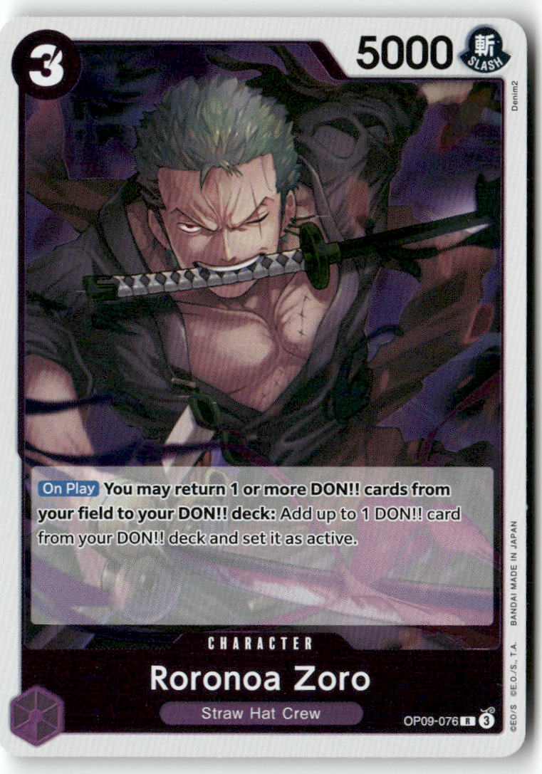 Roronoa Zoro (076) R Emperors in the New World OP09-076 NM