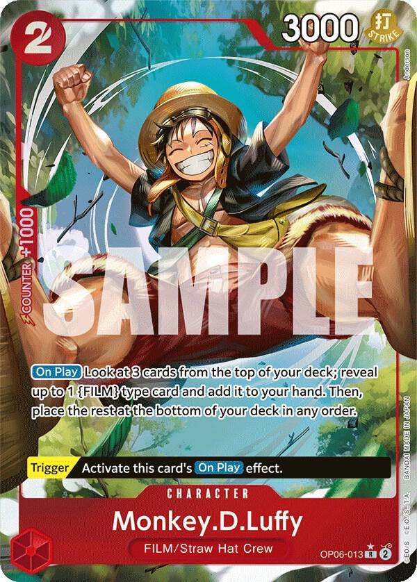 Monkey.D.Luffy (Alternate Art) R Wings of the Captain OP06-013 NM