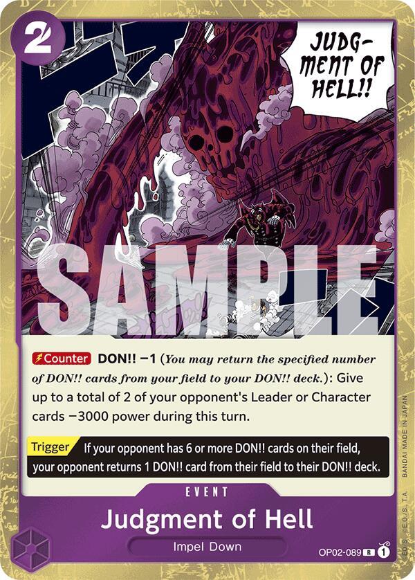 Judgment of Hell (Jolly Roger Foil) R Premium Booster -The Best- OP02-089 NM
