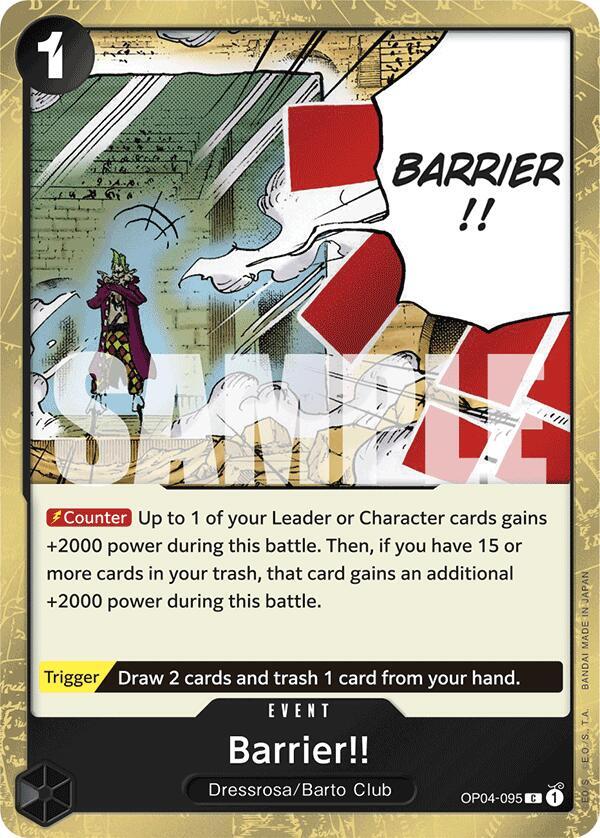 Barrier!! (Jolly Roger Foil) C Premium Booster -The Best- OP04-095 NM