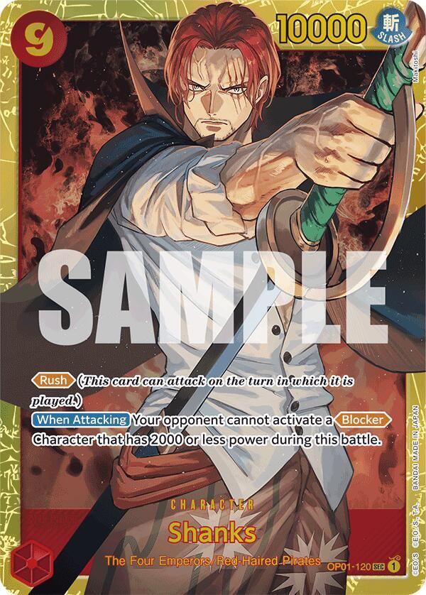 Shanks (OP01-120) (Reprint) SEC Premium Booster -The Best- OP01-120 NM