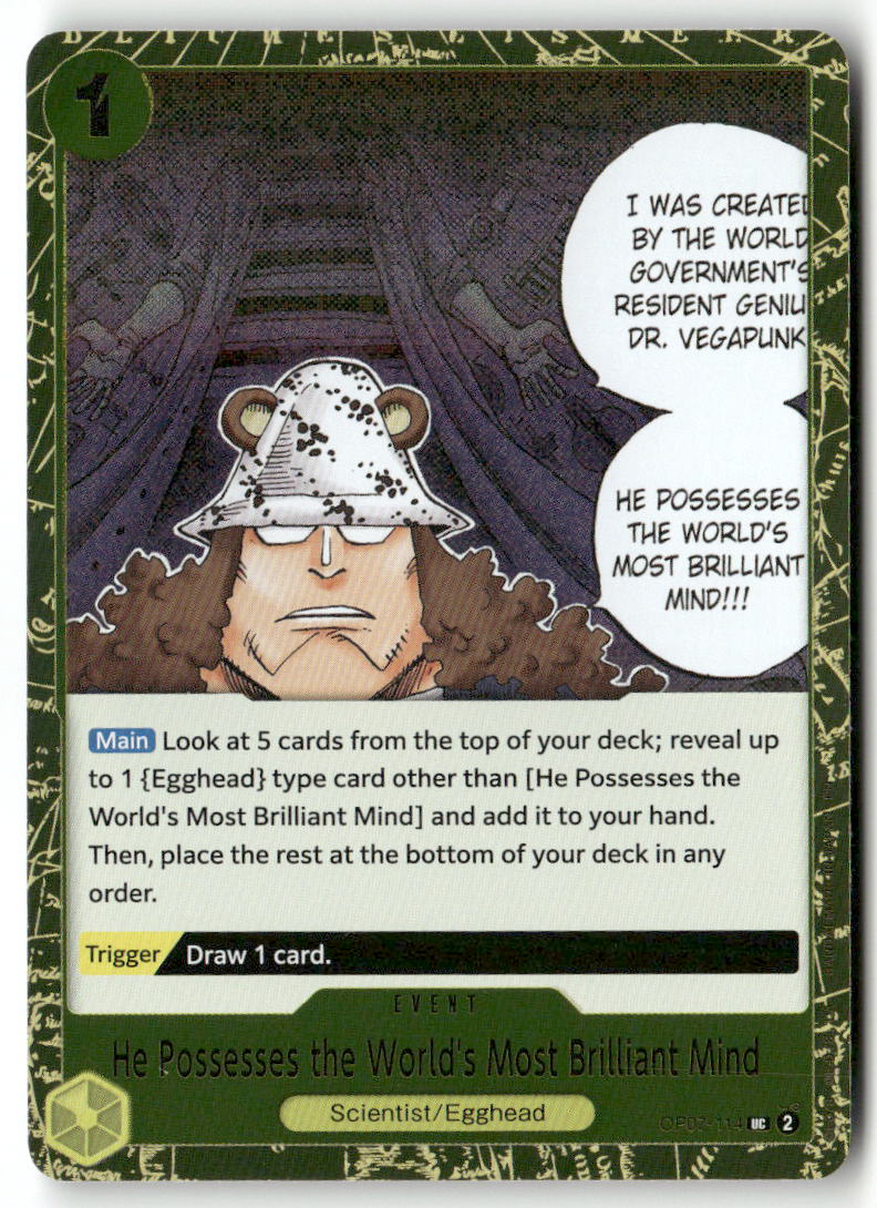 He Possesses the World's Most Brilliant Mind (Pirate Foil) UC Premium Booster -The Best- Vol. 2 OP07-114 NM