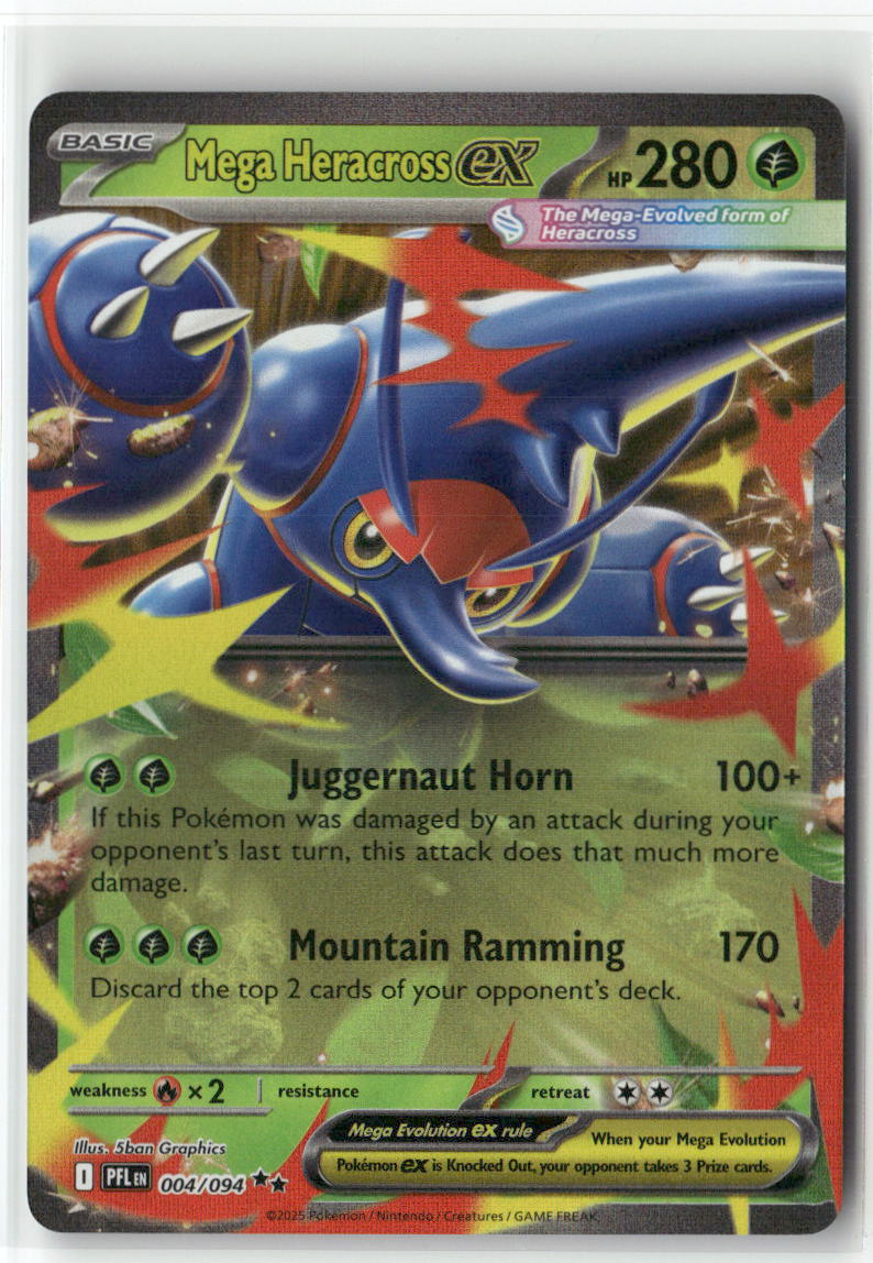 Mega Heracross ex Double Rare ME02: Phantasmal Flames 004/094 NM
