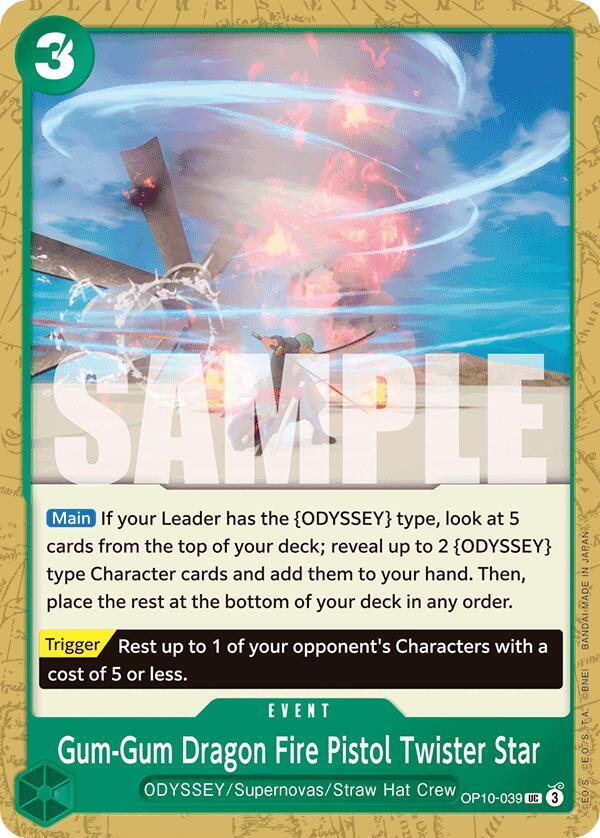 Gum-Gum Dragon Fire Pistol Twister Star UC Royal Blood OP10-039 NM