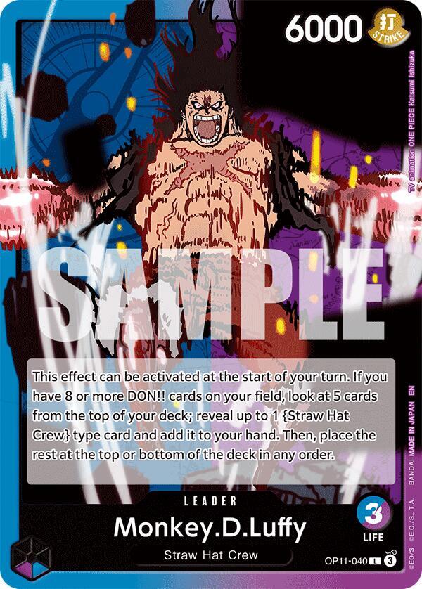 Monkey.D.Luffy (040) L A Fist of Divine Speed OP11-040 NM