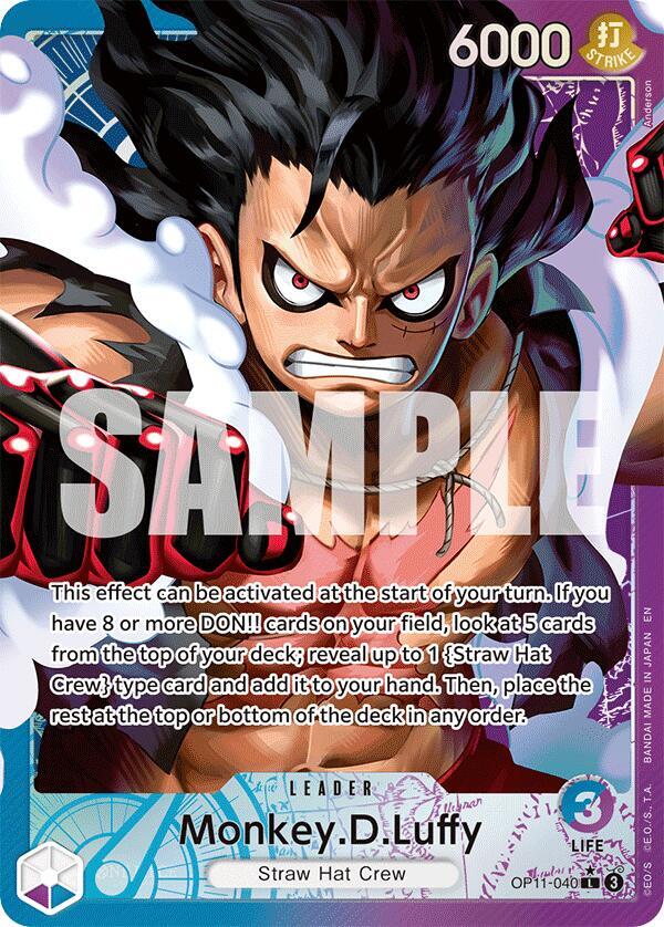 Monkey.D.Luffy (040) (Alternate Art) L A Fist of Divine Speed OP11-040 NM