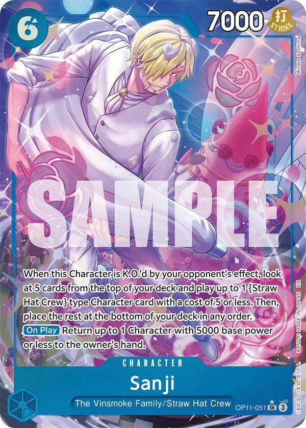 Sanji (Alternate Art) SR A Fist of Divine Speed OP11-051 NM
