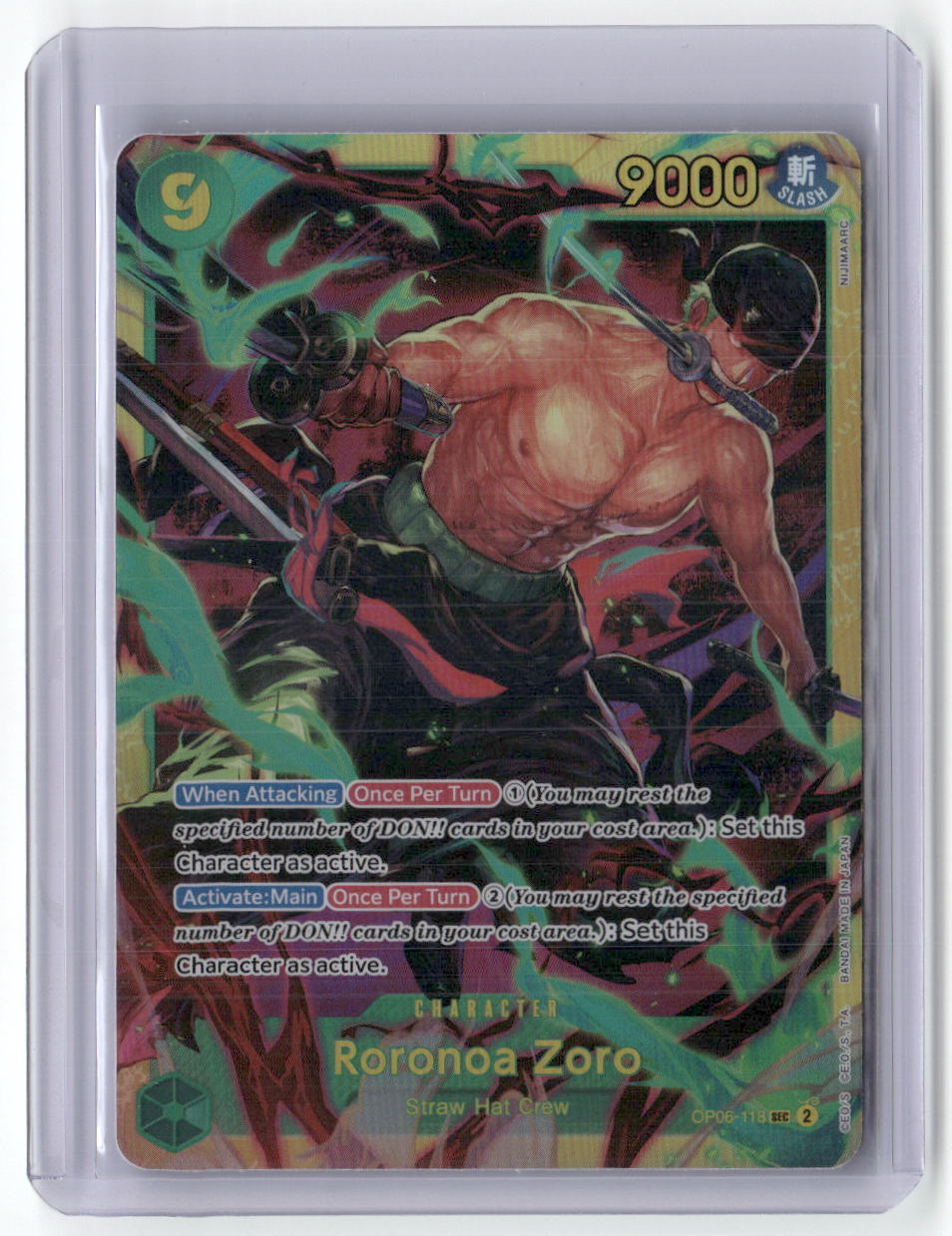 Roronoa Zoro SEC Wings of the Captain OP06-118 NM