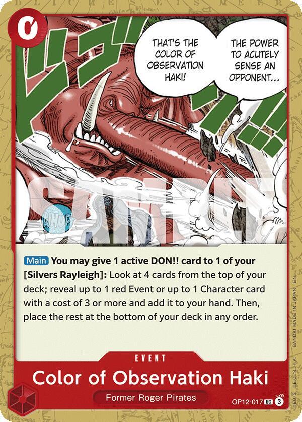 Color of Observation Haki UC Legacy of the Master OP12-017 NM