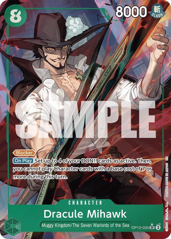 Dracule Mihawk (Alternate Art) SR Legacy of the Master OP12-030 NM