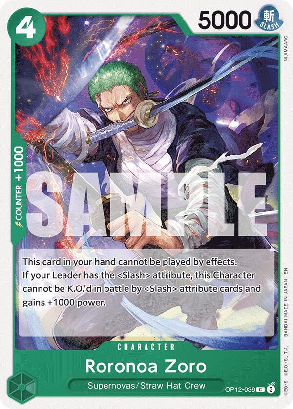 Roronoa Zoro (036) C Legacy of the Master OP12-036 NM