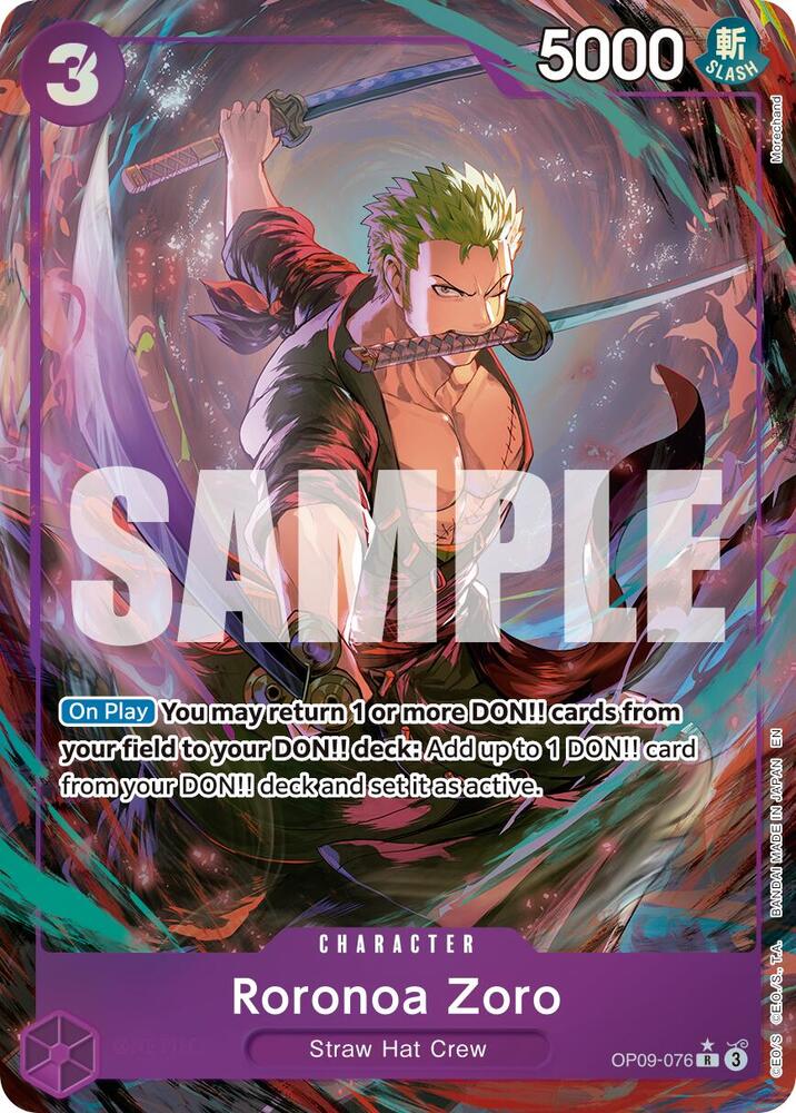 Roronoa Zoro - OP09-076 (Alternate Art) R Premium Booster -The Best- Vol. 2 OP09-076 NM