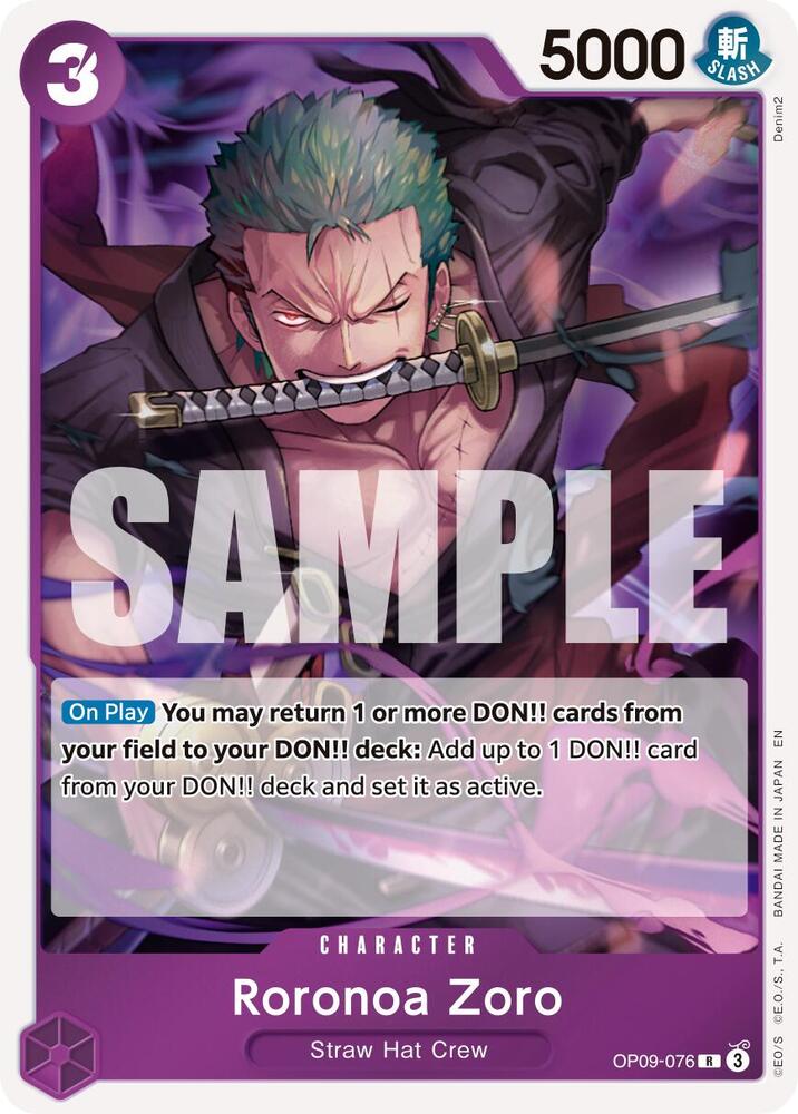 Roronoa Zoro - OP09-076 R Premium Booster -The Best- Vol. 2 OP09-076 NM
