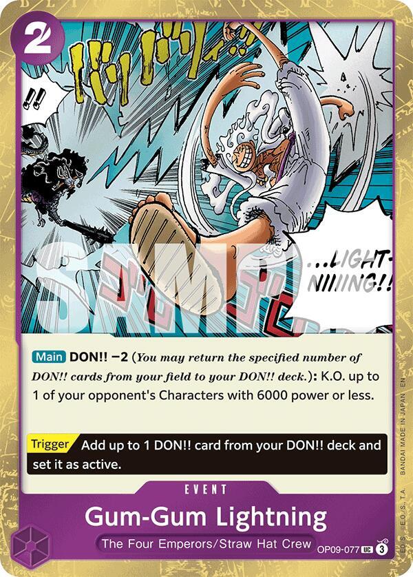 Gum-Gum Lightning (Pirate Foil) UC Premium Booster -The Best- Vol. 2 OP09-077 NM