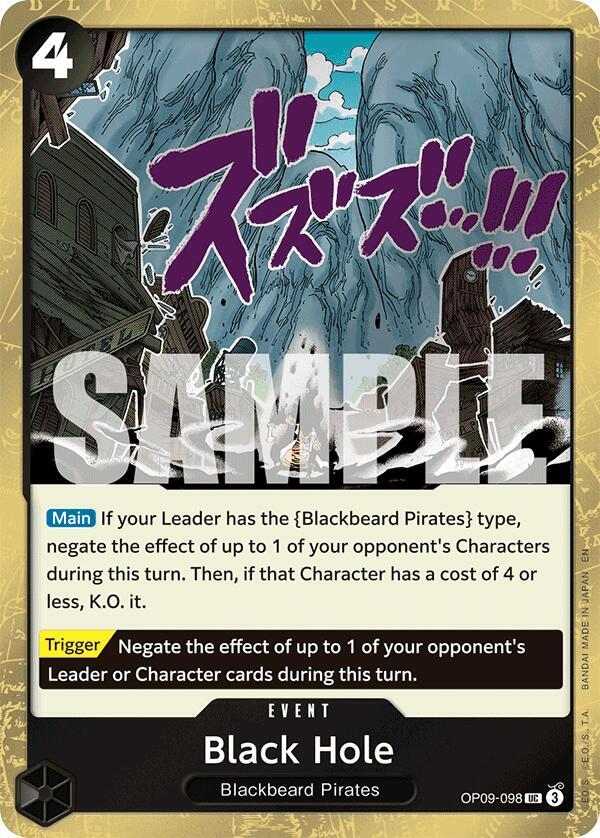 Black Hole (Pirate Foil) UC Premium Booster -The Best- Vol. 2 OP09-098 NM