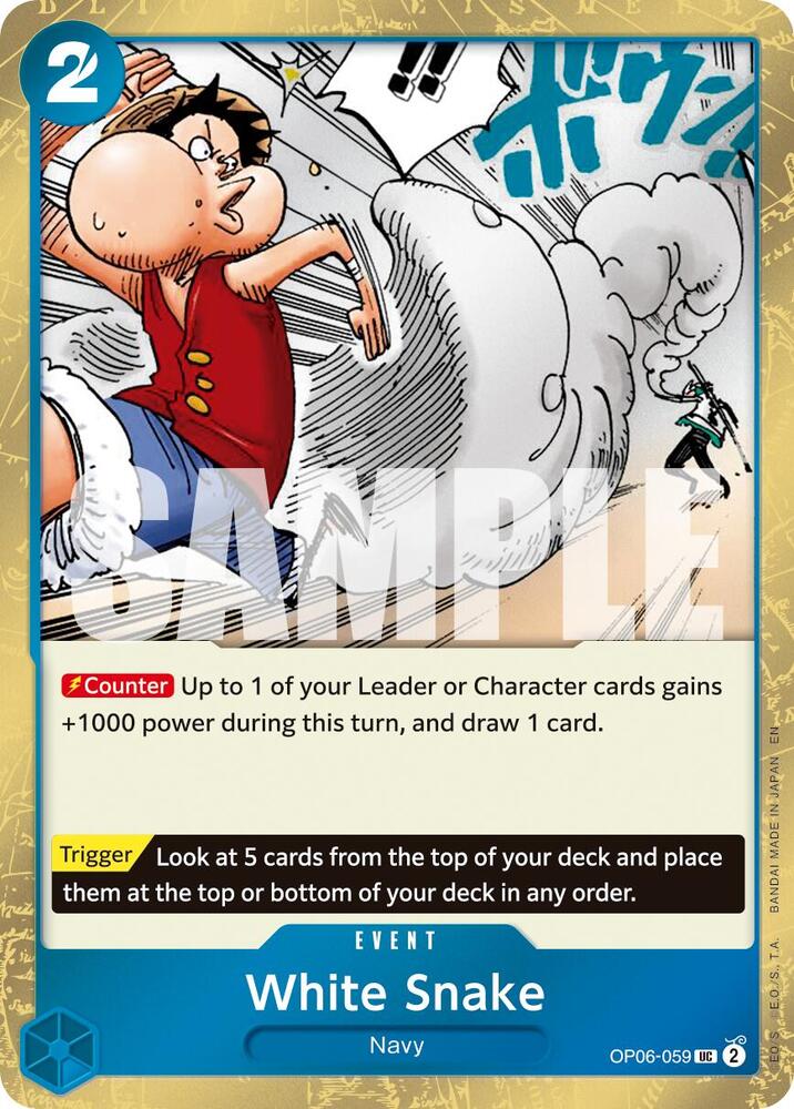 White Snake (Pirate Foil) UC Premium Booster -The Best- Vol. 2 OP06-059 NM