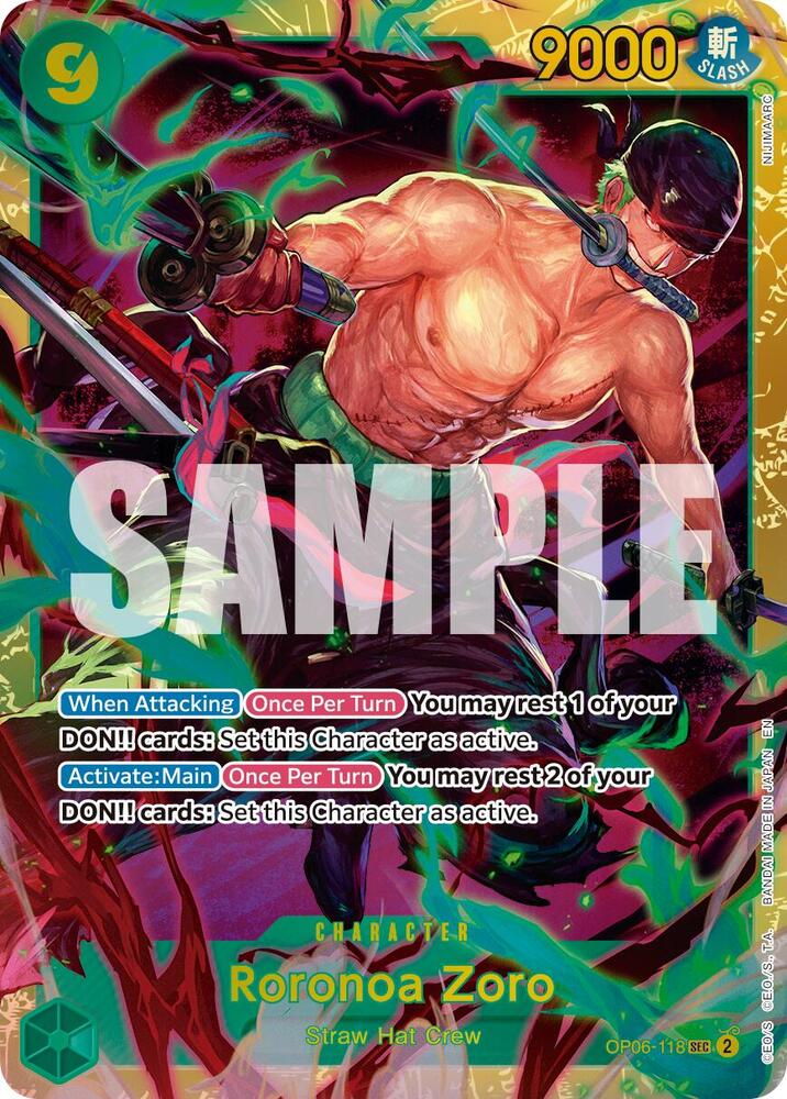 Roronoa Zoro - OP06-118 (Reprint) SEC Premium Booster -The Best- Vol. 2 OP06-118 NM
