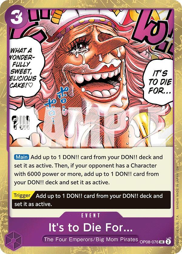It's to Die For (Pirate Foil) UC Premium Booster -The Best- Vol. 2 OP08-076 NM