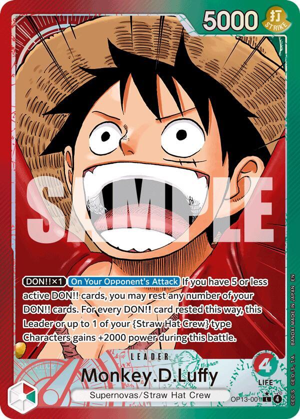 Monkey.D.Luffy (001) (Alternate Art) L Carrying On His Will OP13-001 NM