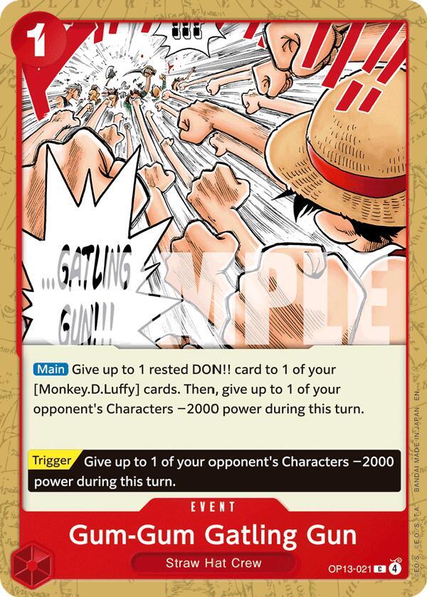 Gum-Gum Gatling Gun C Carrying On His Will OP13-021 NM
