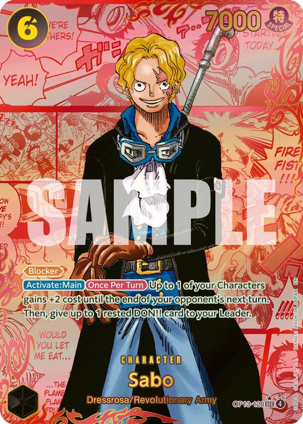 Sabo (120) (Red Super Alternate Art) SEC Carrying On His Will OP13-120 NM