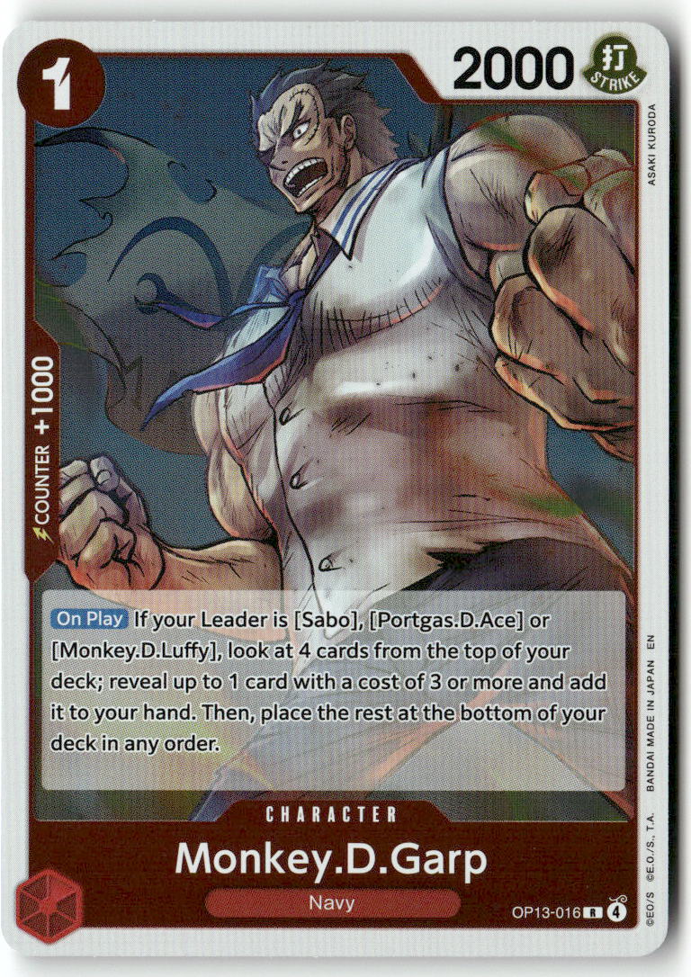 Monkey.D.Garp R Carrying On His Will OP13-016 NM