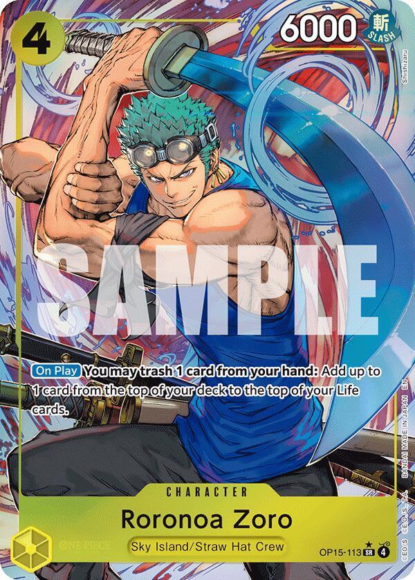 Roronoa Zoro (OP15-113) (Alternate Art) SR Adventure on Kami's Island OP15-113 NM