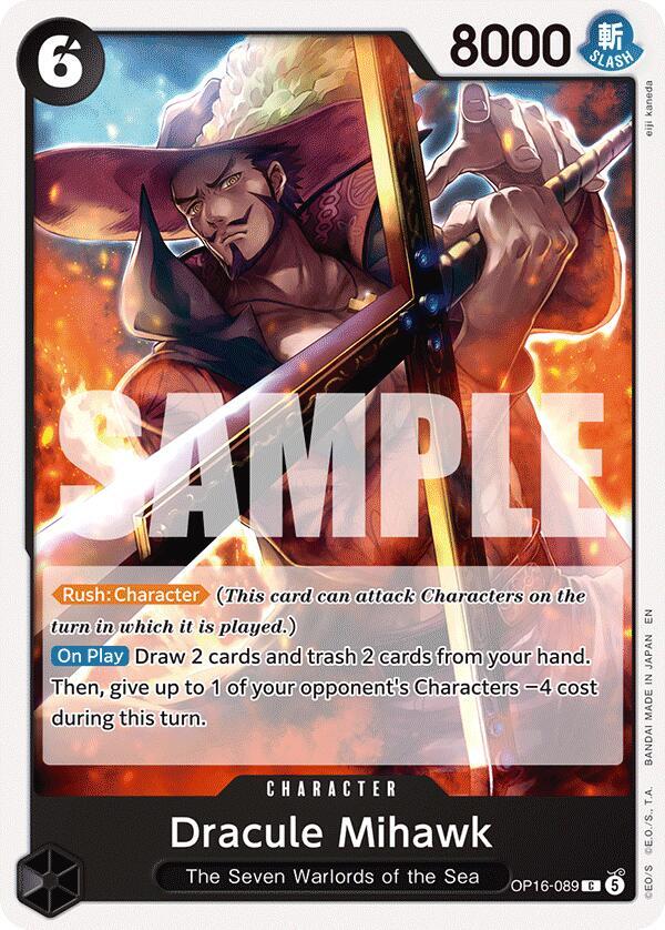Dracule Mihawk C The Time of Battle OP16-089 NM