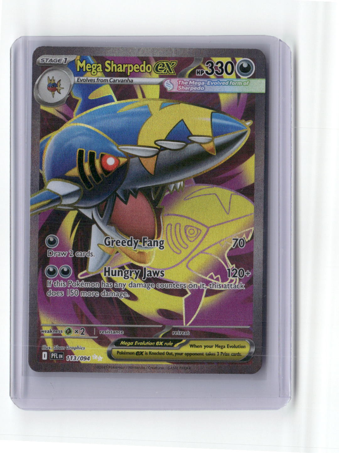 Mega Sharpedo ex - Ultra Rare ME02: Phantasmal Flames 113/094 NM