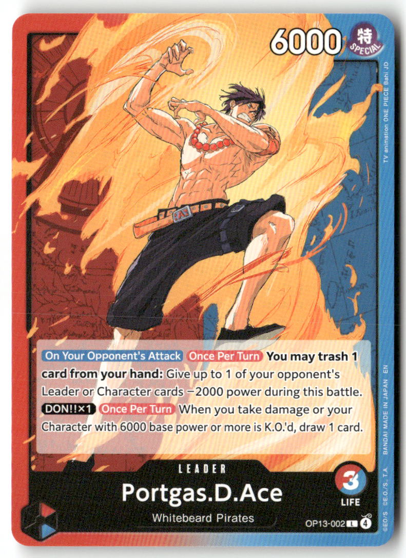 Portgas.D.Ace (002) L Carrying On His Will OP13-002 NM