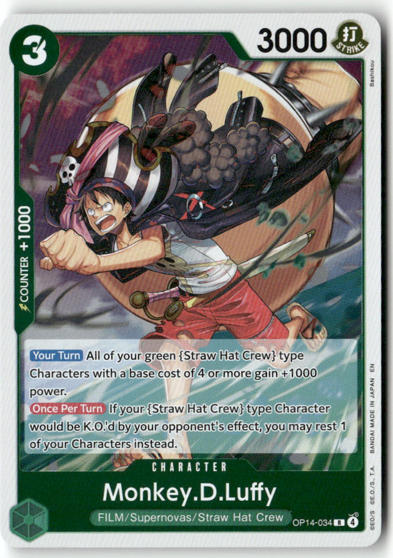 Monkey.D.Luffy - OP14-34 R The Azure Sea's Seven OP14-034 NM