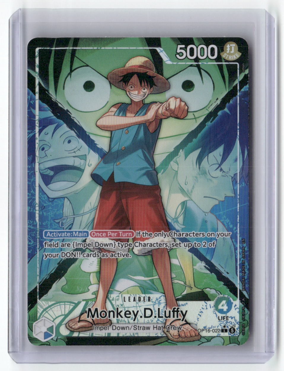 Monkey.D.Luffy (022) (Alternate Art) L The Time of Battle OP16-022 NM