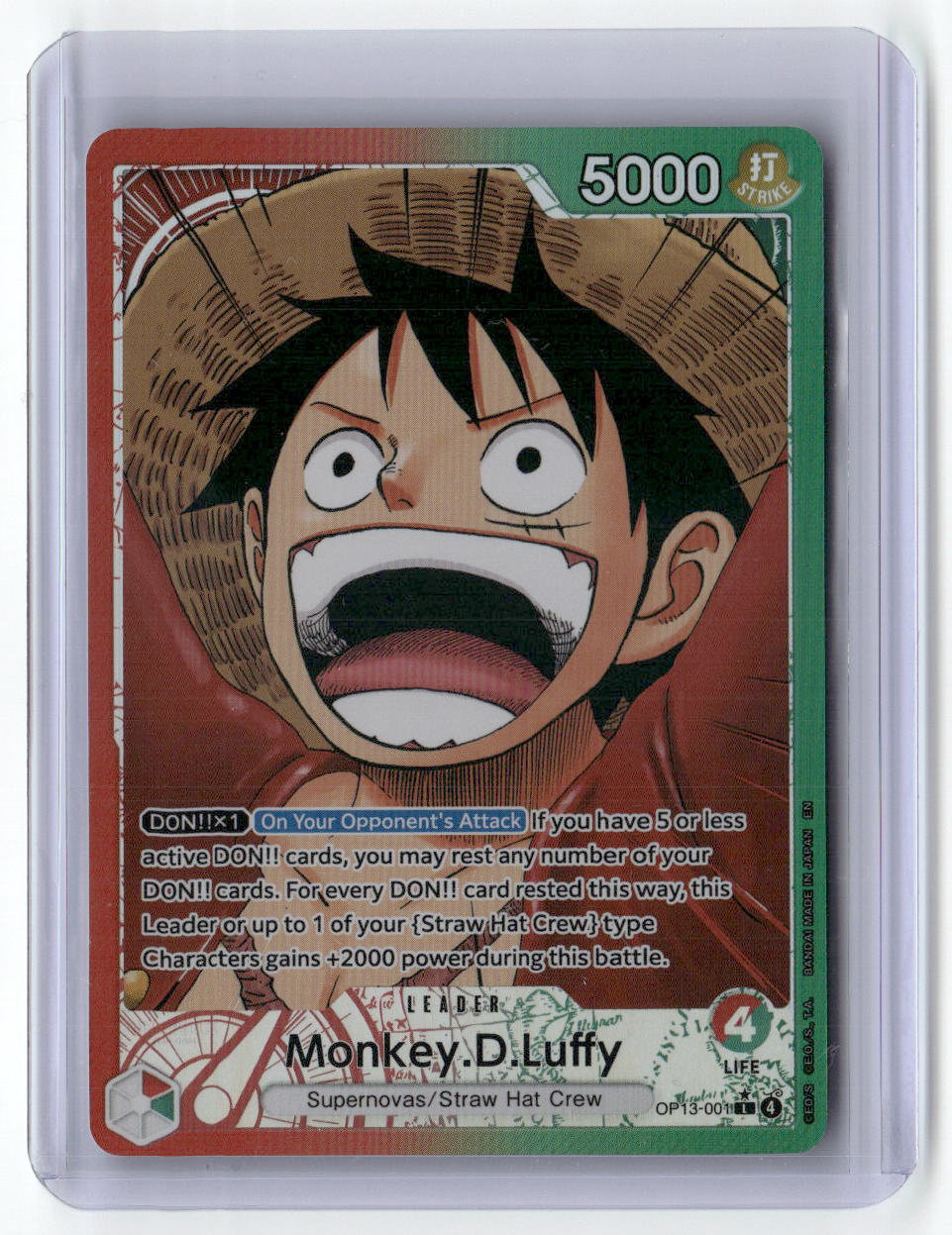 Monkey.D.Luffy (001) (Alternate Art) L Carrying On His Will OP13-001 NM