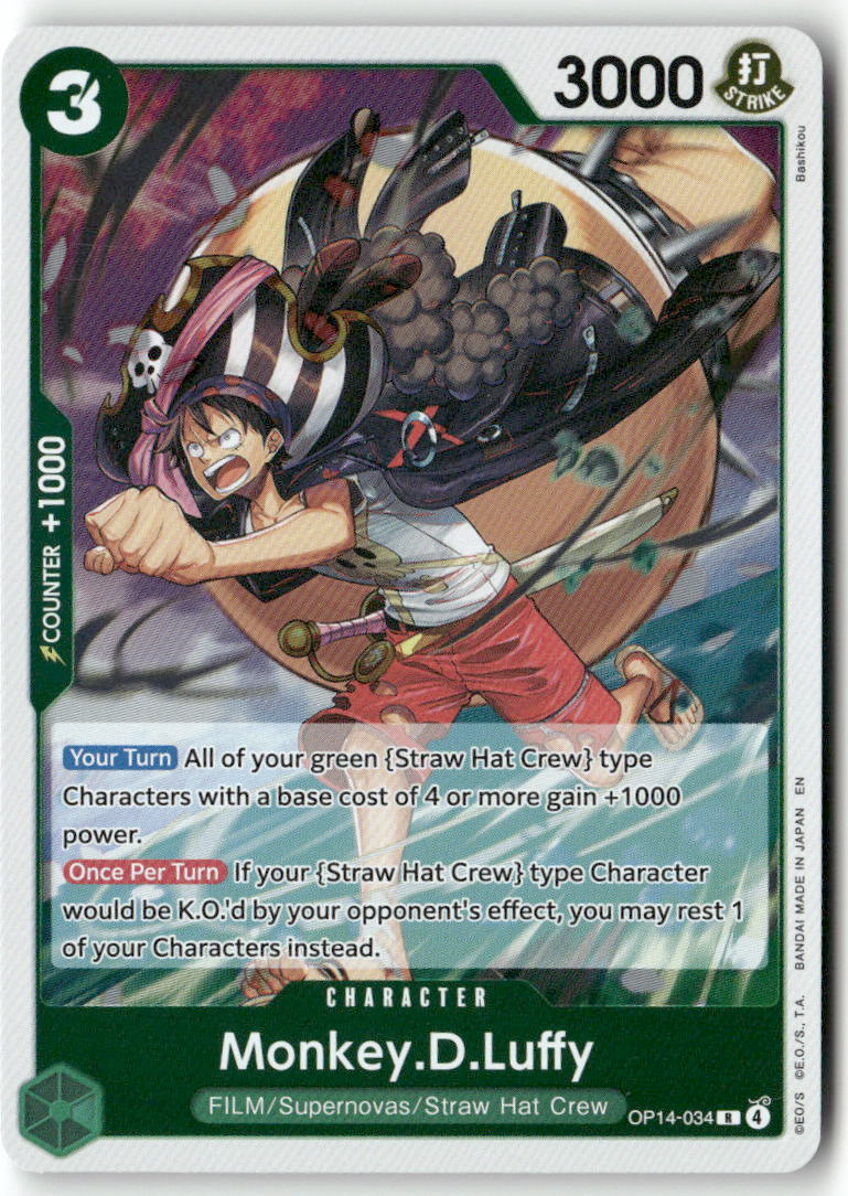 Monkey.D.Luffy - OP14-34 R The Azure Sea's Seven OP14-034 NM