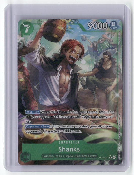 Shanks (Alternate Art) R The Azure Sea's Seven OP14-027 NM