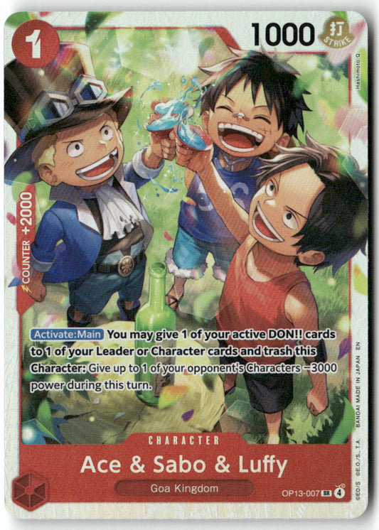 Ace & Sabo & Luffy SR Carrying On His Will OP13-007 NM