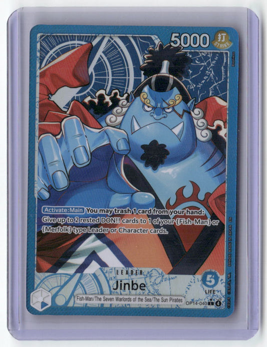 Jinbe - (Alternate Art) L The Azure Sea's Seven OP14-040 NM