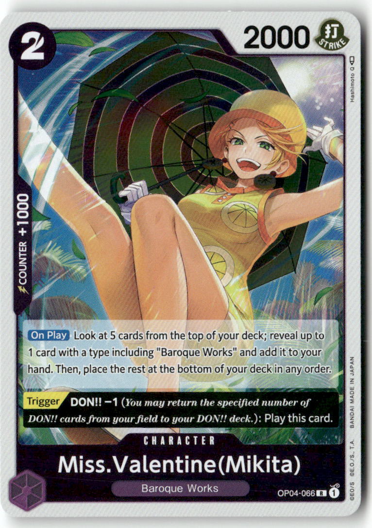 Miss.Valentine(Mikita) R Kingdoms of Intrigue OP04-066 NM