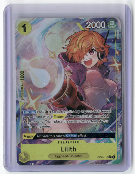 Lilith (Alternate Art) R Carrying On His Will OP13-113 NM