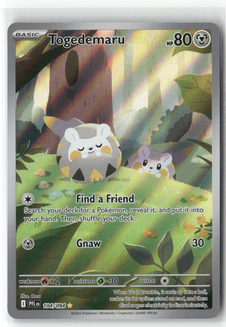 Togedemaru Illustration Rare ME02: Phantasmal Flames 104/094 NM